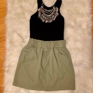 Olive Denim Skirt